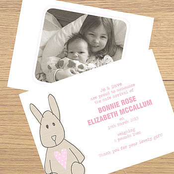 12 Personalised Birth Announcement Cards, 3 of 10