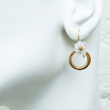 Gold Vermeil Mother Of Pearl Daisy Earrings By SALLYANNE LOWE ...