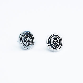 Oxidised Silver Spiral Earrings, 4 of 7