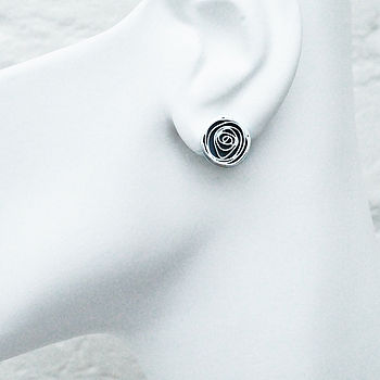 Oxidised Silver Spiral Earrings, 5 of 7