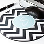 Personalised Chevron Mouse Mat Round, thumbnail 1 of 6