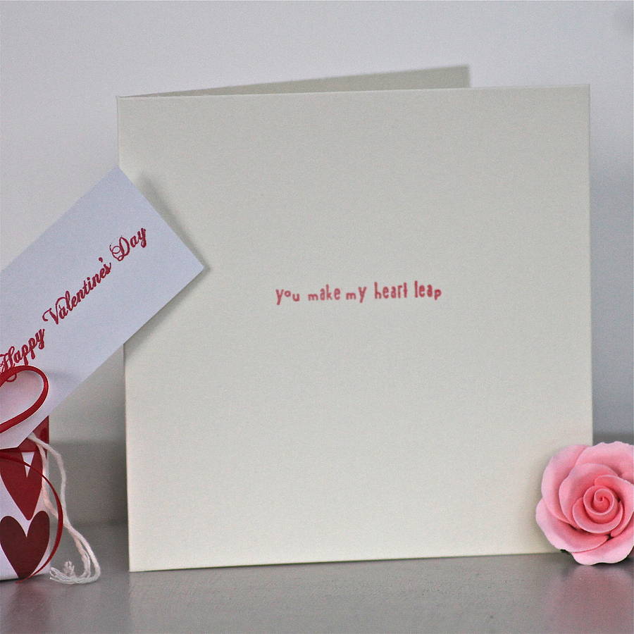 'You Make My Heart Leap' Valentine's Day Card, 1 of 5