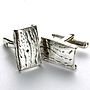 Sterling Silver Contemporary Barked Cufflinks, thumbnail 1 of 1