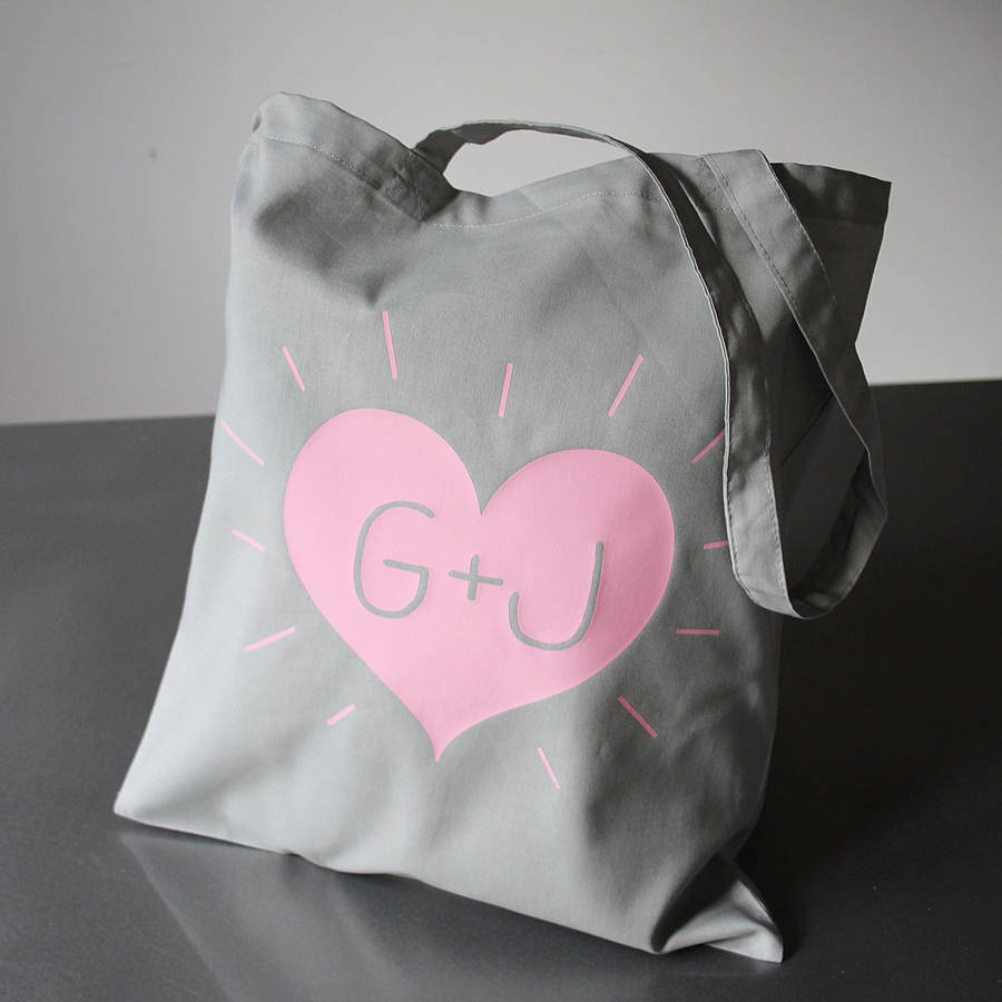 Personalised Heart Initials Bag By Crafteratti