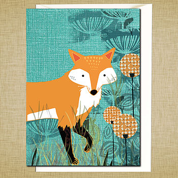 Young Fox Greetings Card, 2 of 3