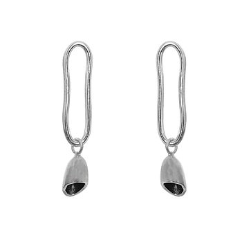 Sterling Silver Pod Link Earrings, 4 of 5