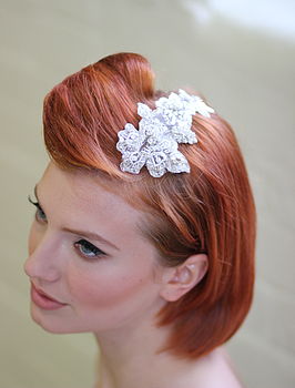 Beaded Lace Hair Comb / Band 'Gretta', 4 of 11
