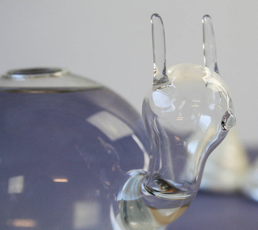 handblown glass snail vase terrarium by bonnie and bell