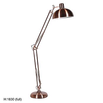Brushed Copper Angled Floor Lamp, 7 of 9