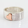 Personalised Wide Beaten Silver Heart Ring, thumbnail 6 of 11