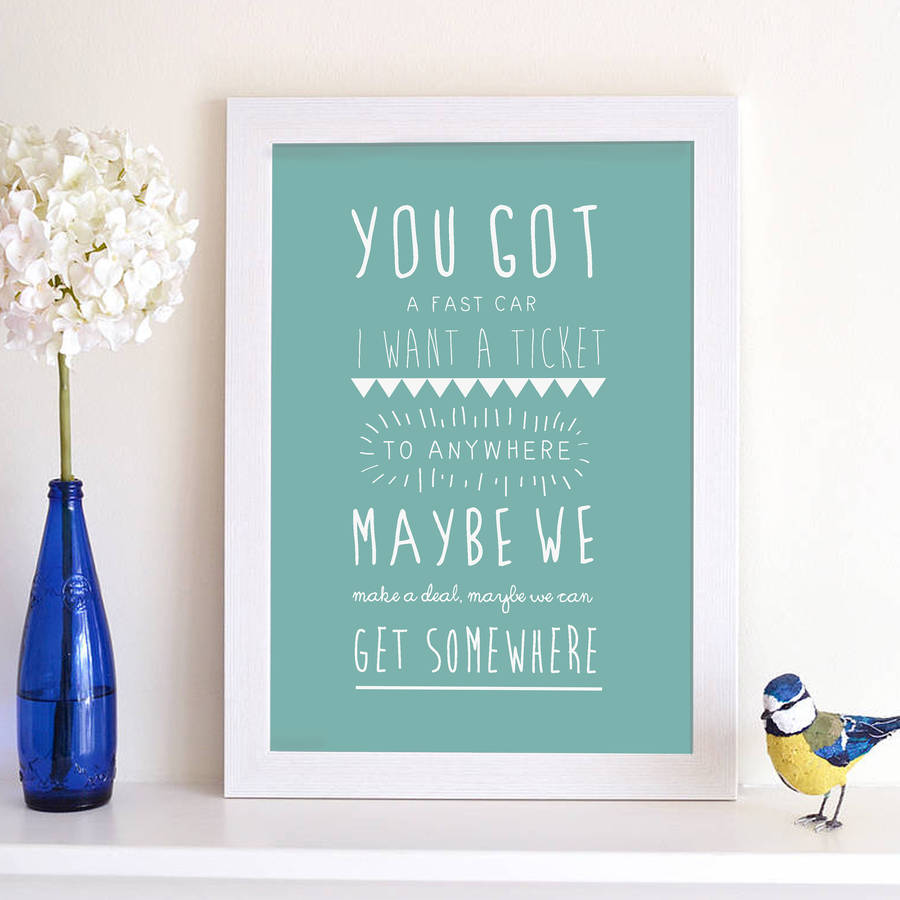 Personalised Song Lyrics By Designs | notonthehighstreet.com