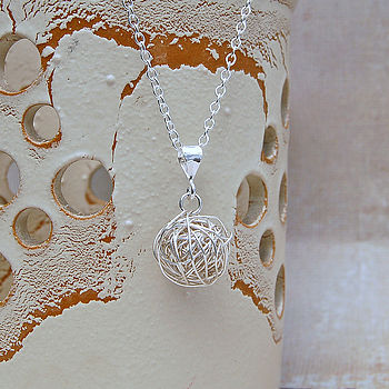 Sterling Silver Bird's Nest Necklace, 2 of 5