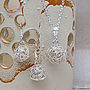 Silver Bird's Nest Necklace & Earrings, thumbnail 1 of 5