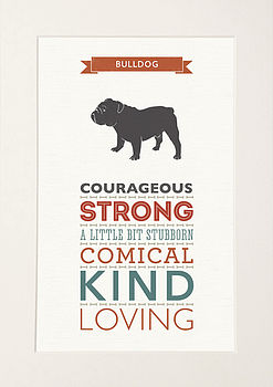Bulldog Dog Breed Traits Print, 5 of 5
