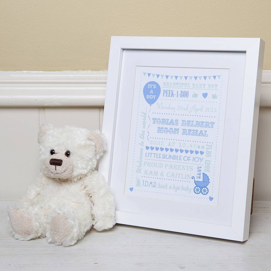 Personalised New Baby Typography Gift Print By Lovely Jubbly Designs ...