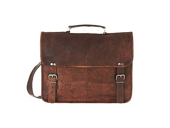 Vintage Style Leather Laptop Bag, 5 of 8