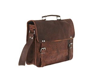 Vintage Style Leather Laptop Bag, 7 of 8