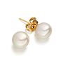White Pearl Silver Studs Earrings, thumbnail 1 of 2