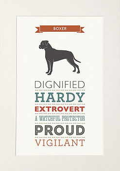 Boxer Dog Breed Traits Print, 6 of 6