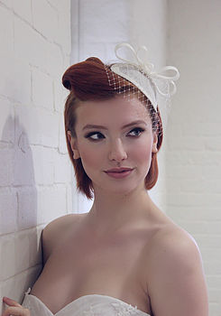 Vintage Bow Bridal Headpiece 'Loretta', 2 of 12