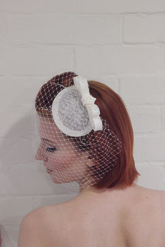 Vintage Bow Bridal Headpiece 'Loretta', 7 of 12