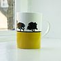 Tree Silhouette Landscape Mug Mustard, thumbnail 1 of 2