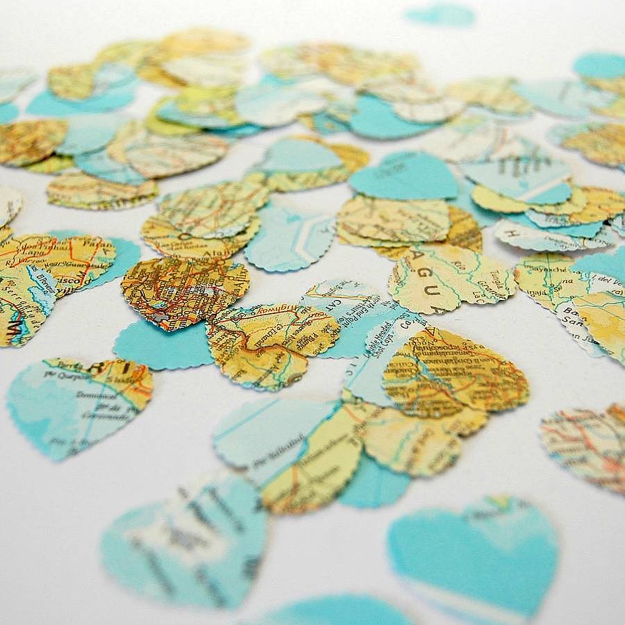 Map Heart Table Confetti, 1 of 5