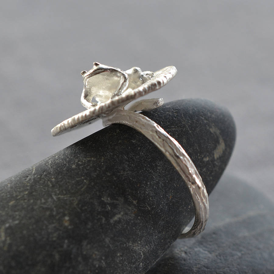 sterling silver frog on lily pad ring by martha jackson sterling silver ...