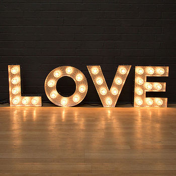 'Love' Light Up Fairground Bulb Sign, 2 of 5