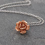 Flower Rose Gold Plated Sterling Silver Necklace, thumbnail 1 of 11