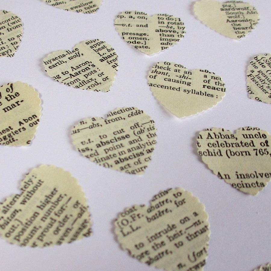 phrase and fable vintage heart table confetti by little treasures