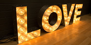 'Love' Light Up Fairground Bulb Sign, 3 of 5