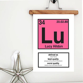 Personalised Periodic Table Print, 2 of 5