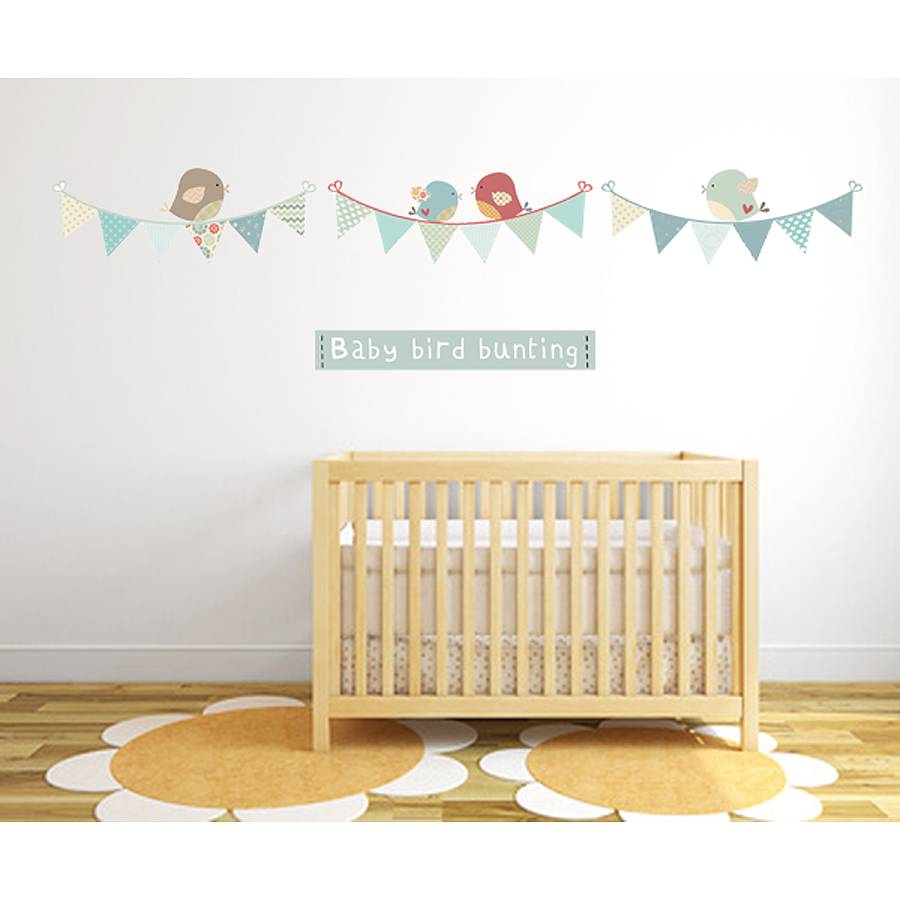 Bird Bunting Fabric Wall Stickers