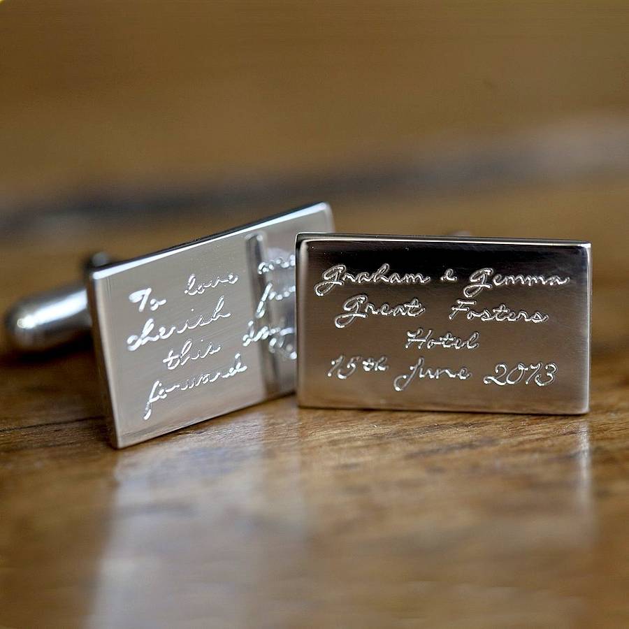 personalised wedding silver cufflinks by under the rose