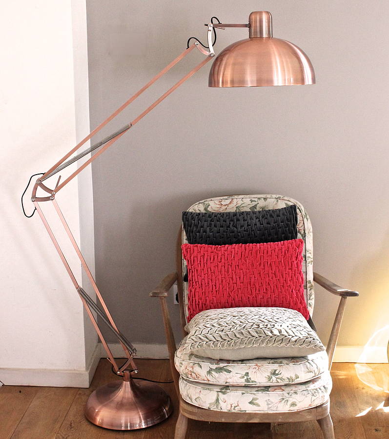 Brushed Copper Angled Floor Lamp By The Forest Co