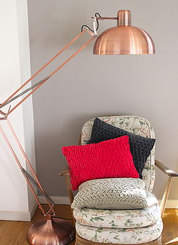 Brushed Copper Angled Floor Lamp, 8 of 9