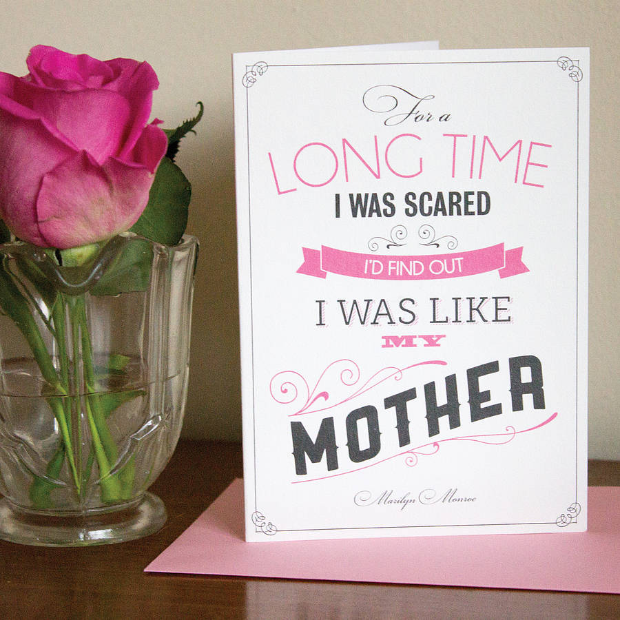 Marilyn Monroe Quote Mother s Day Card