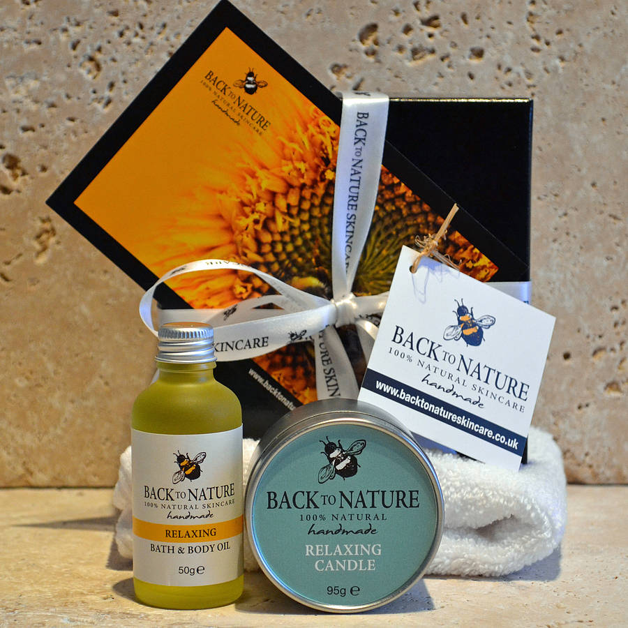 relaxing aromatherapy bath oil gift pack by back to nature skincare
