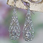 Ophelia Crystal 1920s Style Filigree Earrings, thumbnail 2 of 3