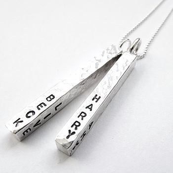 Personalised Silver Bar My Family Necklace, 2 of 5