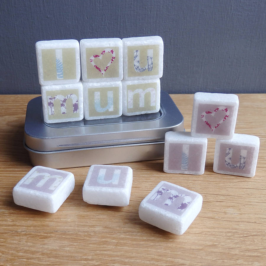 I Love You Mum Decorative Letter Tiles By littlebirdydesigns