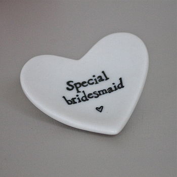 'Special Bridesmaid' Tiny Porcelain Heart, 4 of 10