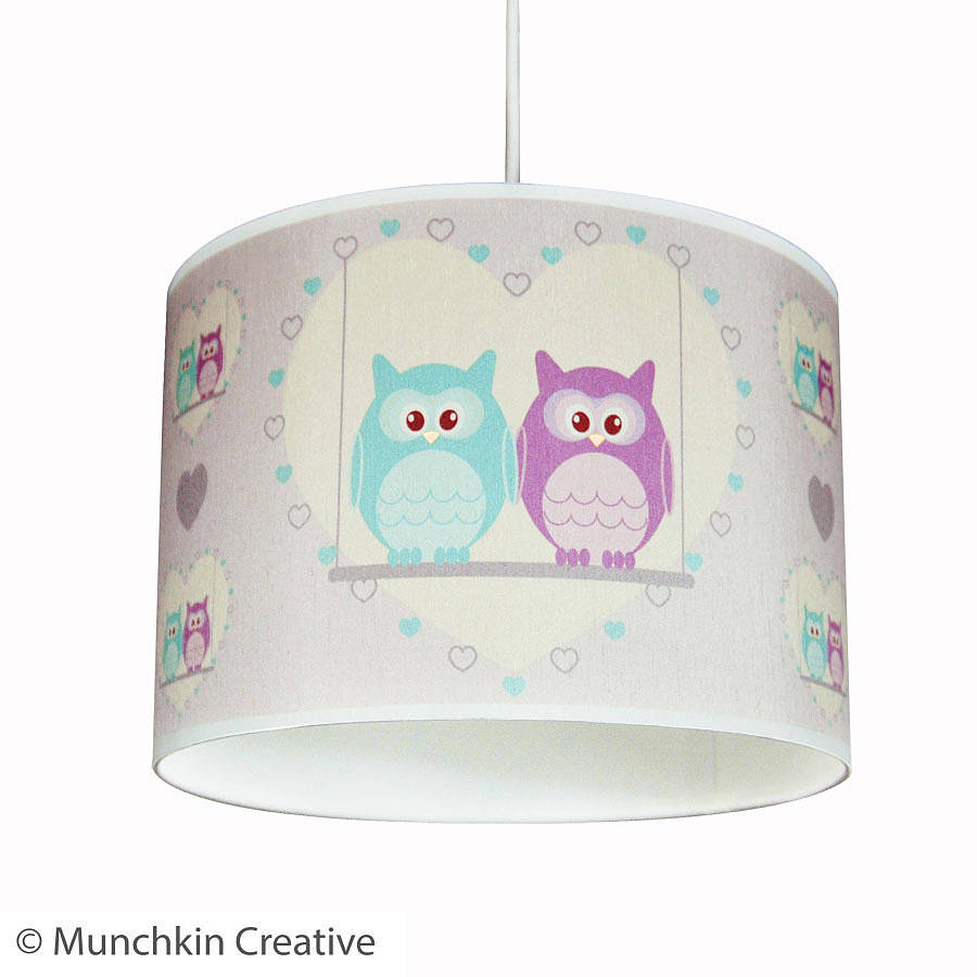 Love Owls Lampshade By Munchkin Creative Notonthehighstreet Com Love Owls Lampshade
