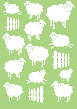 Mini Jumping Sheep Wall Stickers, 2 of 3