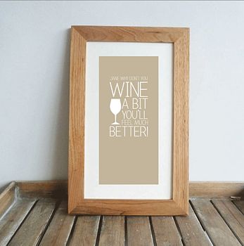 'Wine A Bit' Personalised Wine Print, 3 of 10