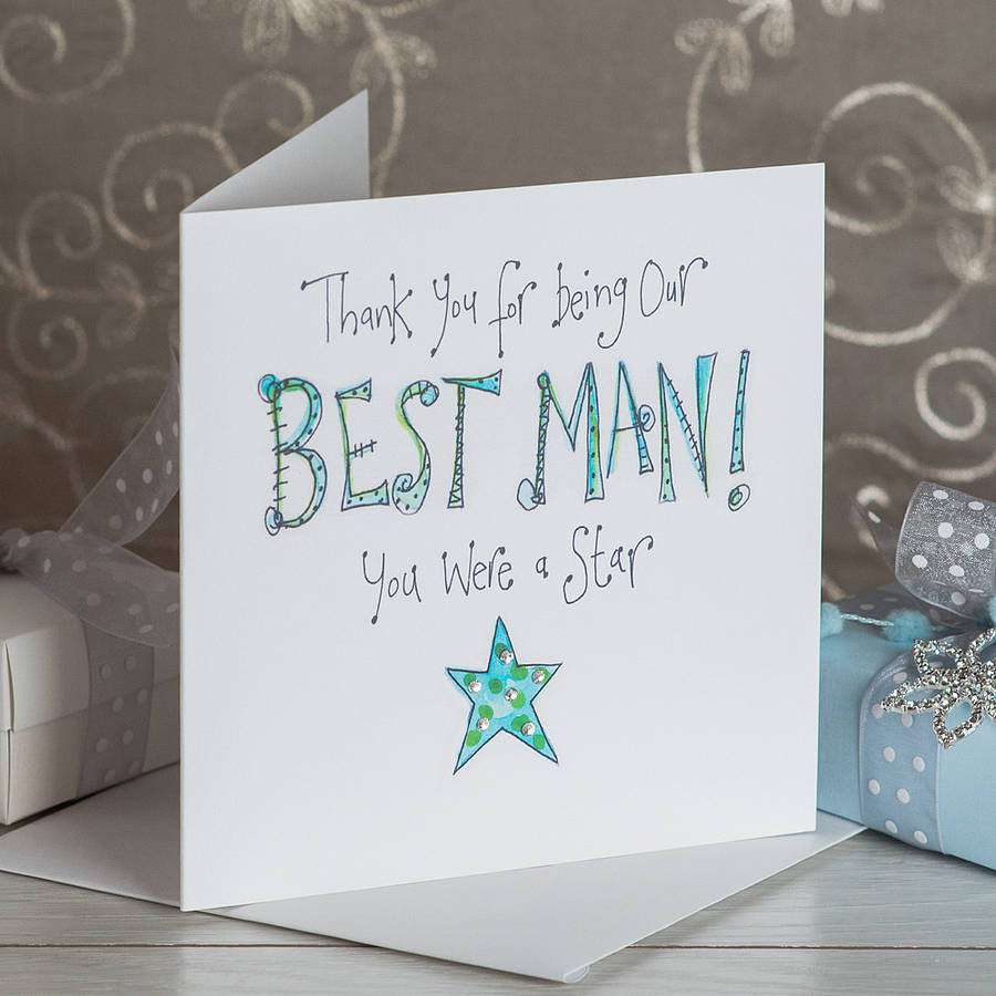 Crystal Best Man Thank You Card, 1 of 2