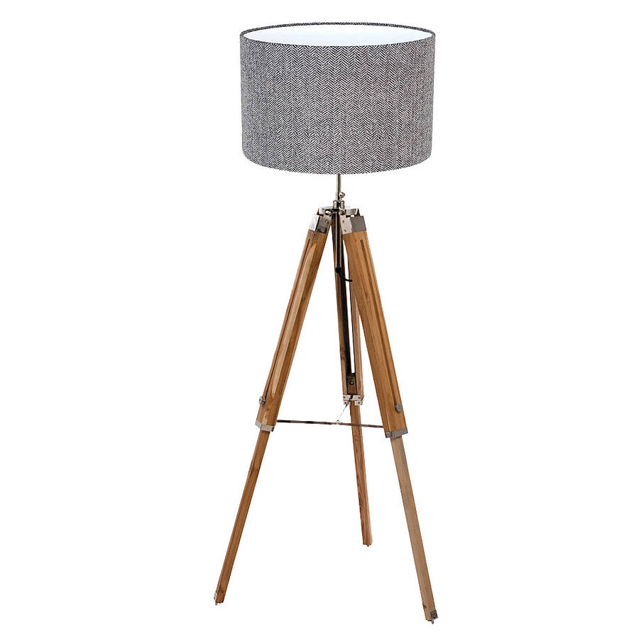 floor lamp and harris tweed herringbone shade by quirk ...