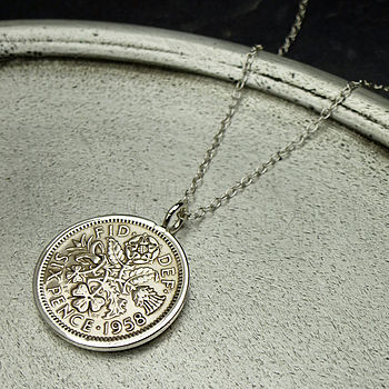 Lucky Sixpence Necklace In Sterling Silver, 9 of 9