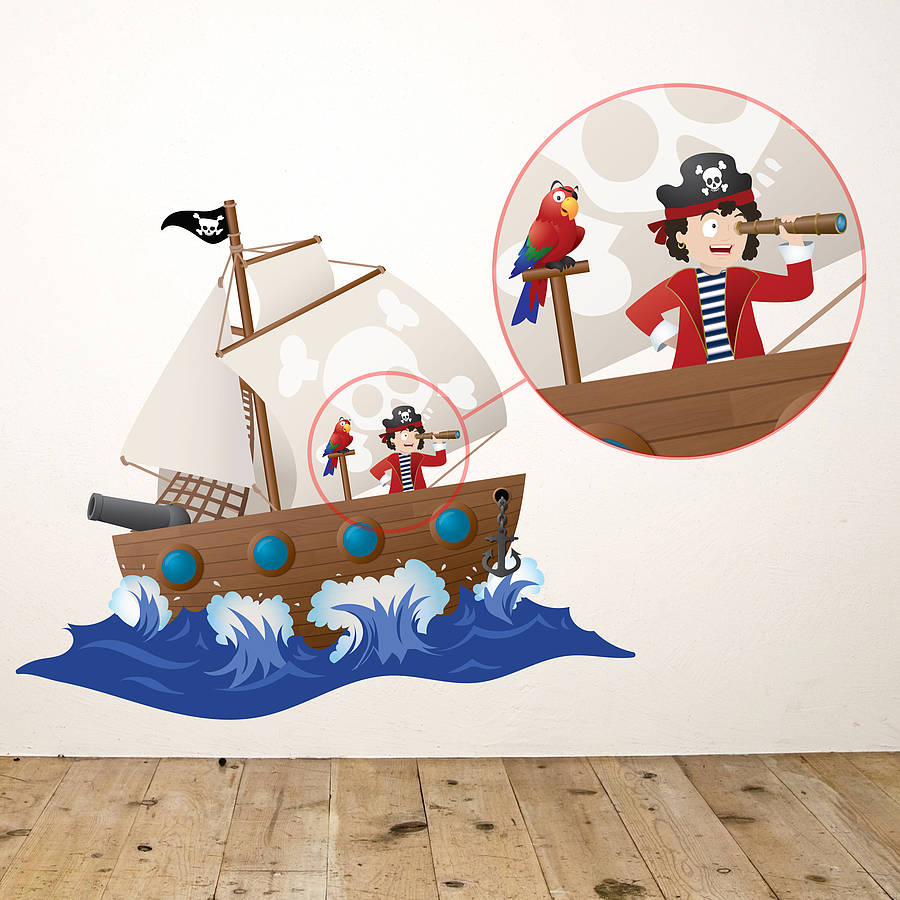 Children U0026 39 S Pirate Ship Wall Sticker By Oakdene Designs